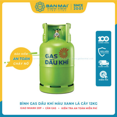 Bình Gas Dầu Khí 12kg Màu Xanh Lá
