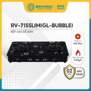 Bếp gas Rinnai RV-715Slim(GL-Bubble) mặt kính