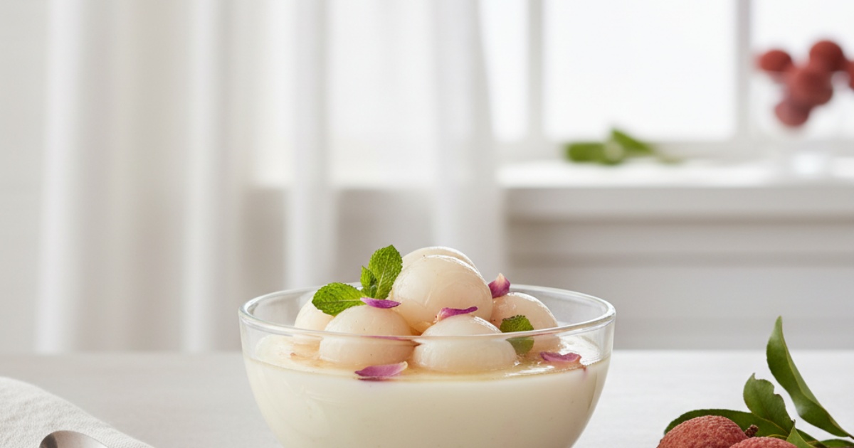 Cách làm pudding vải custard
