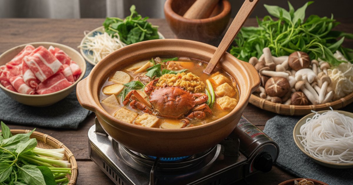 cách nấu lẩu cua đồng
