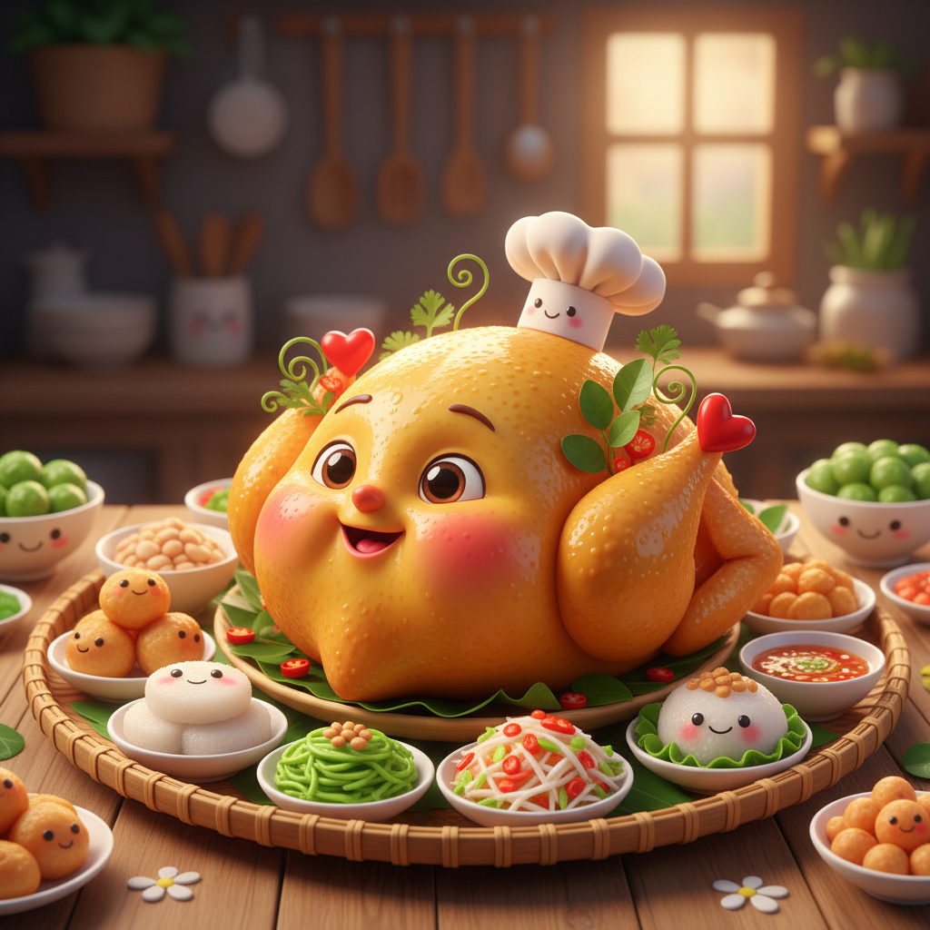gà lên mâm ngon