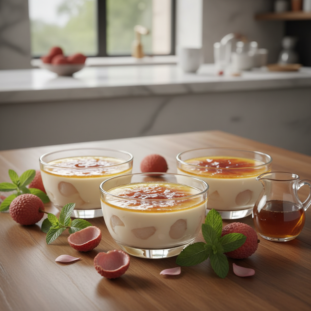 Hướng dẫn Chi Tiết Cách Làm Pudding Vải Custard Tại Nhà