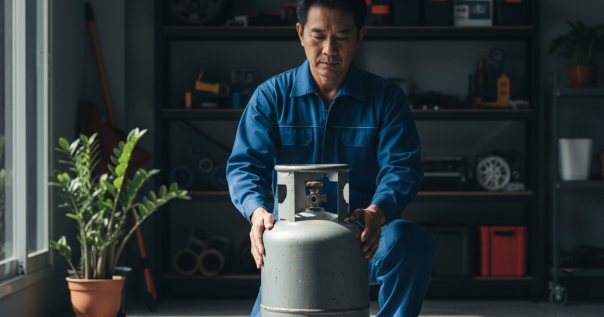 Hướng dẫn đặt bình gas đúng tư thế khi bảo quản