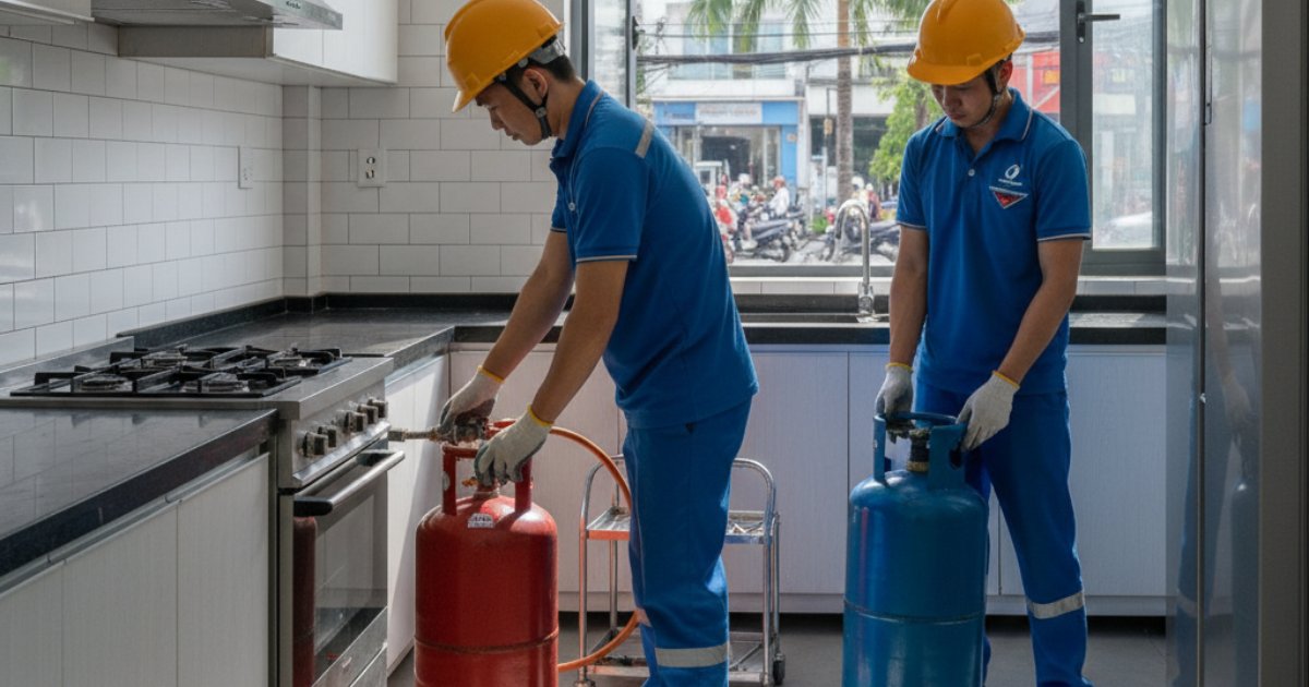 Quy trình đổi gas quận tân bình an toàn và chuyên nghiệp