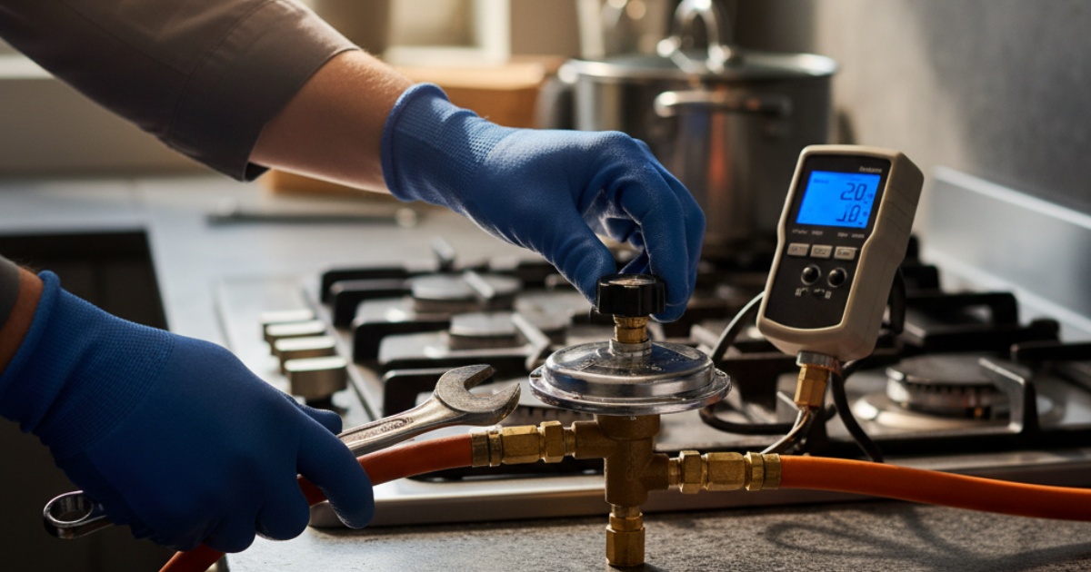 Quy trình thực hiện chỉnh van điều áp gas cho bếp gia đình