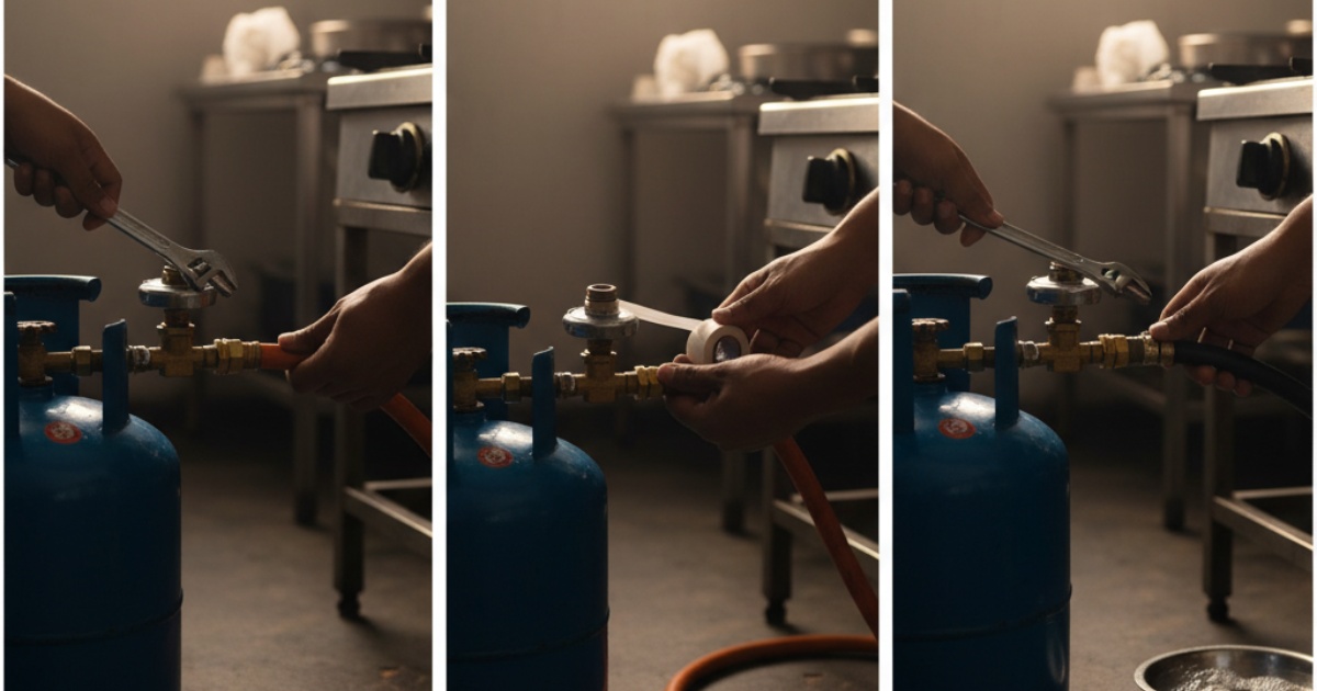 Quy trình thực hiện thay dây bình gas chi tiết nhất