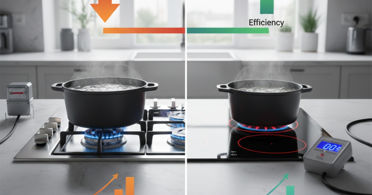 So sánh hiệu suất sử dụng năng lượng của bếp ga và bếp điện